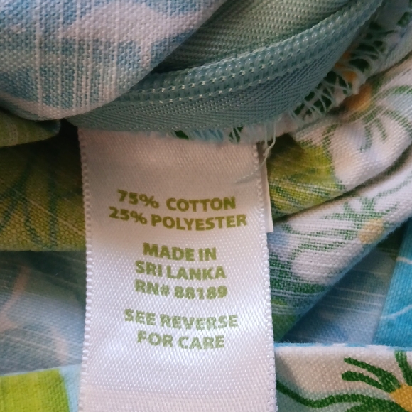 Lilly Pulitzer Blue and Green Tropical Pants Inseam 25 Length 35 - Picture 4 of 7